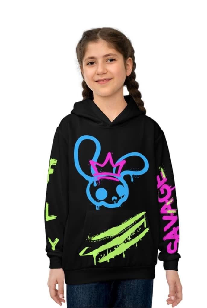 Children’s Fly Savage Mad Bunny Hoodie